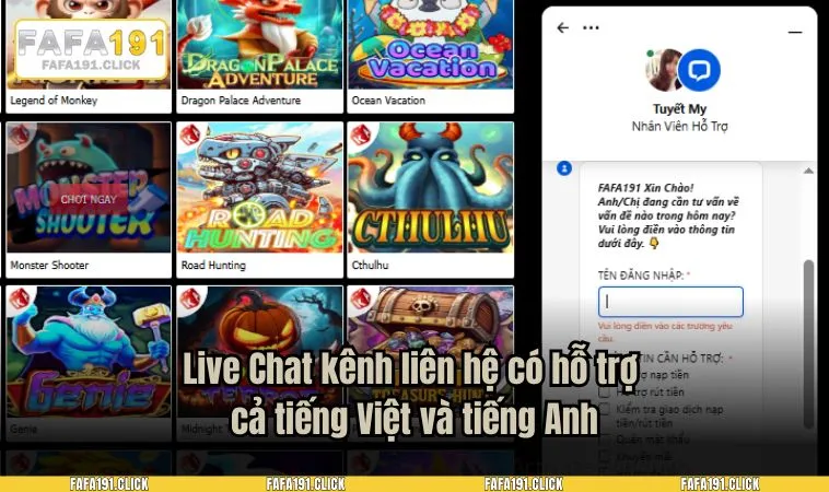 lien he fafa191 2 Live Chat kênh liên hệ có hỗ trợ cả tiếng Việt và tiếng Anh