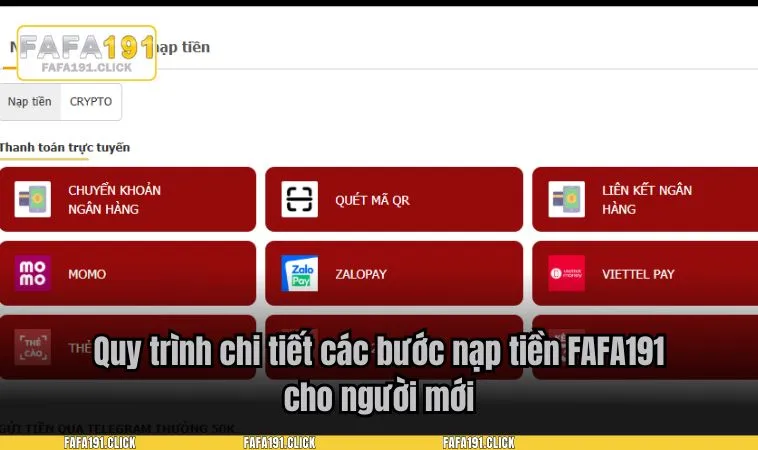 nap tien fafa191 2 Quy trình chi tiết các bước nạp tiền FAFA191 cho người mới
