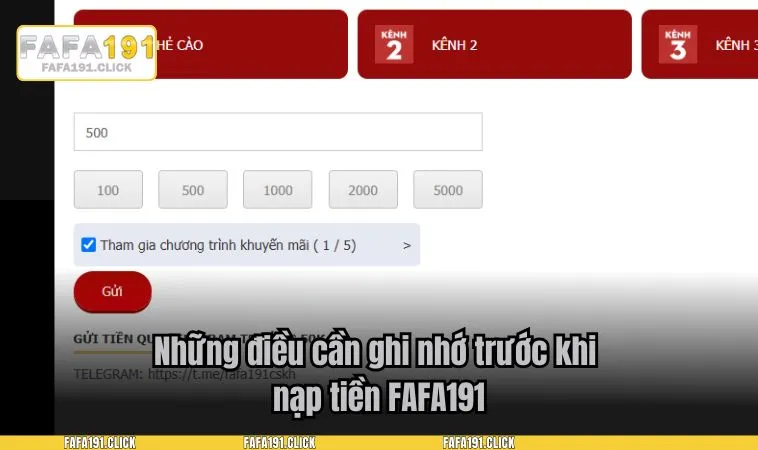 nap tien fafa191 3 Những điều cần ghi nhớ trước khi nạp tiền FAFA191