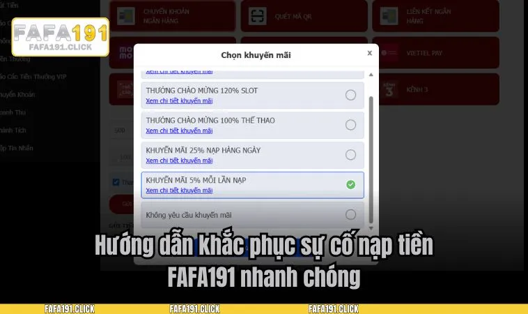nap tien fafa191 4 Hướng dẫn khắc phục sự cố nạp tiền FAFA191 nhanh chóng